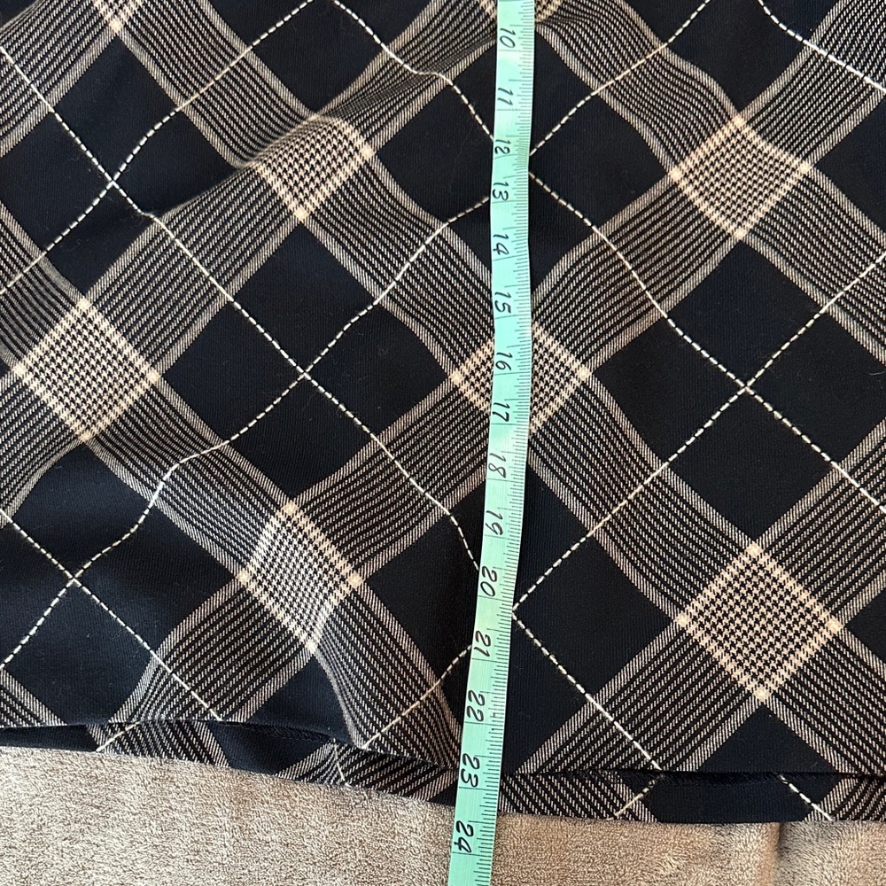 VTG 90s Y2K Grunge Academia Ann Taylor Black and Tan Checkered Pencil Skirt Sz10 - Picture 12 of 12
